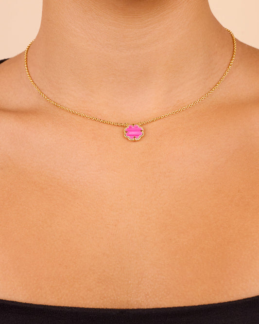 Rose Petal Pendant Gold Necklace