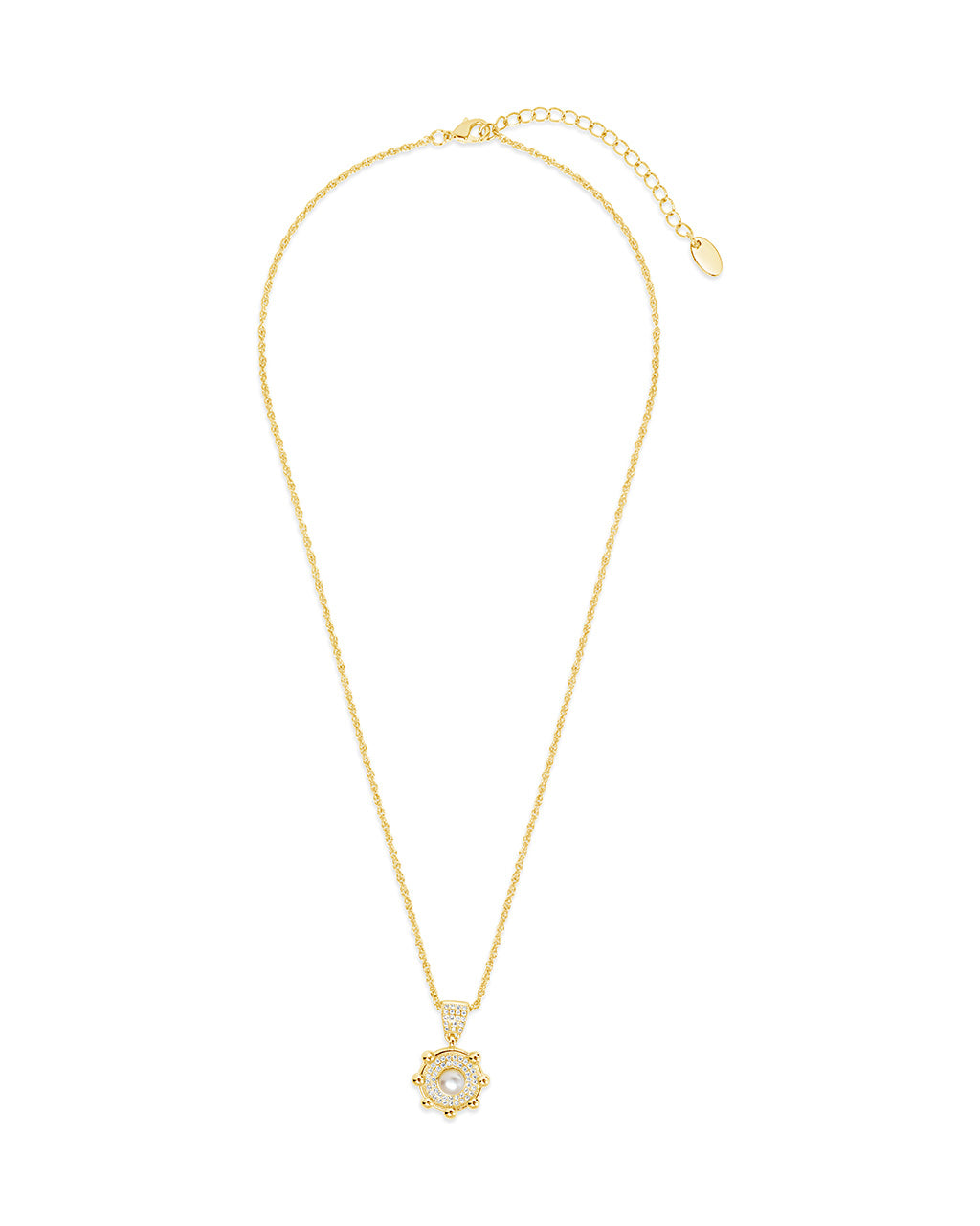 Etta CZ & Pearl Pendant Gold Necklace