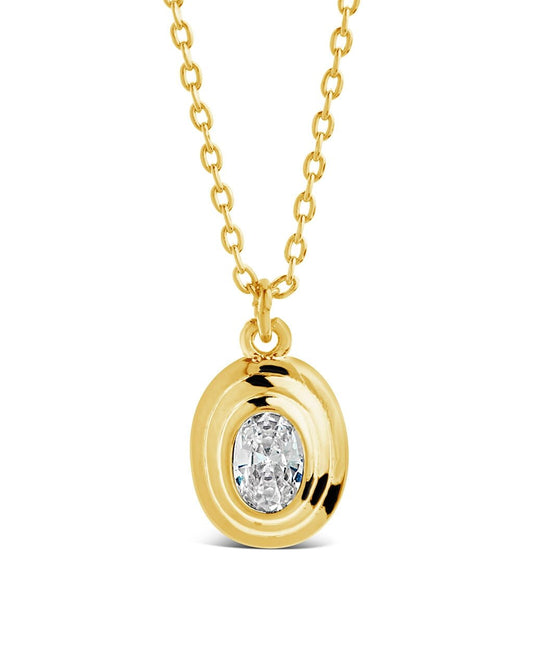 Betsy Oval CZ Pendant Gold Necklace