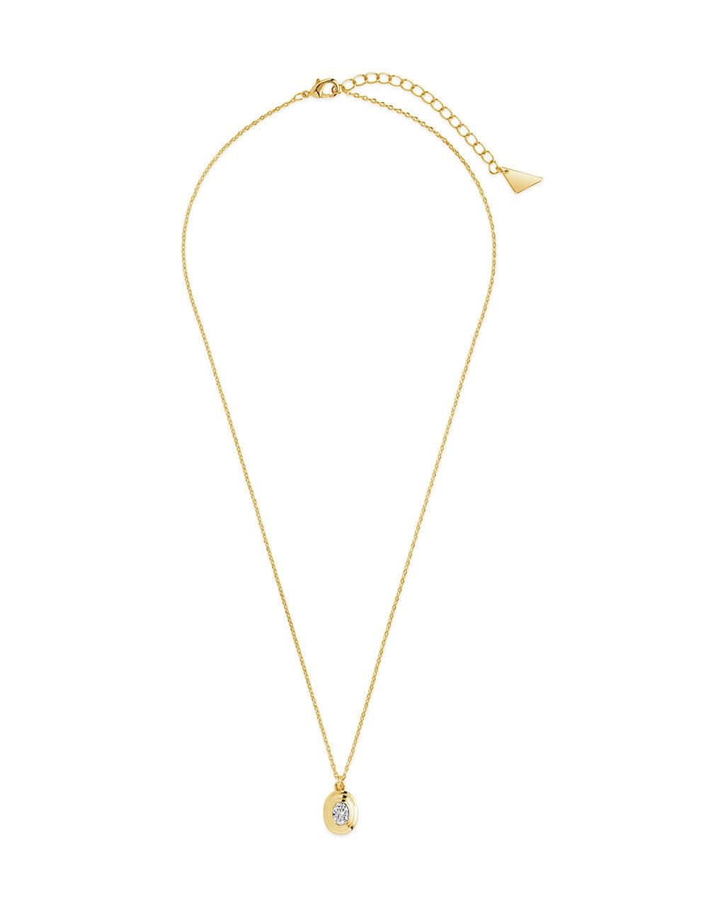 Betsy Oval CZ Pendant Gold Necklace
