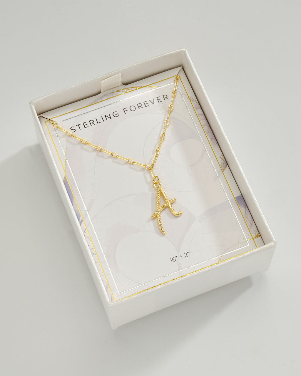 Textured Initial Charm Pendant Gold Necklace