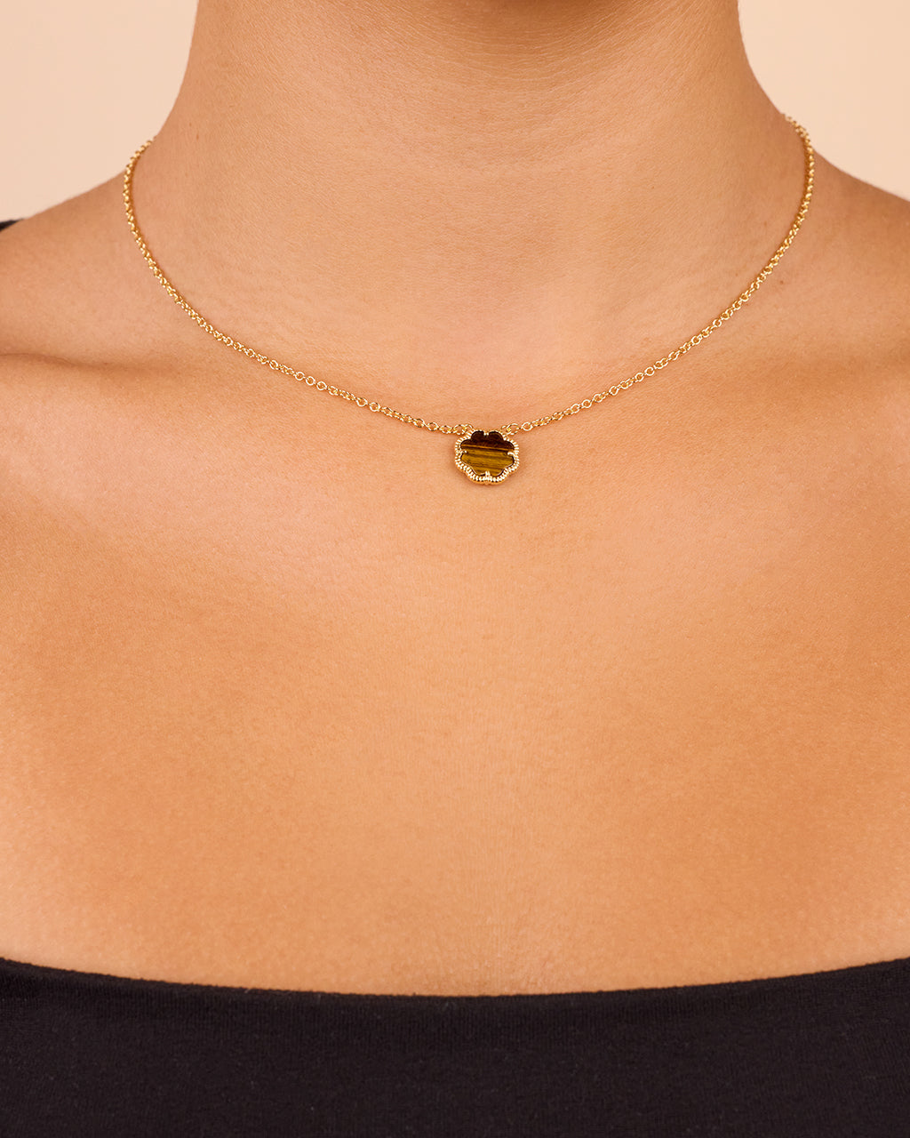 Rose Petal Pendant Gold Necklace