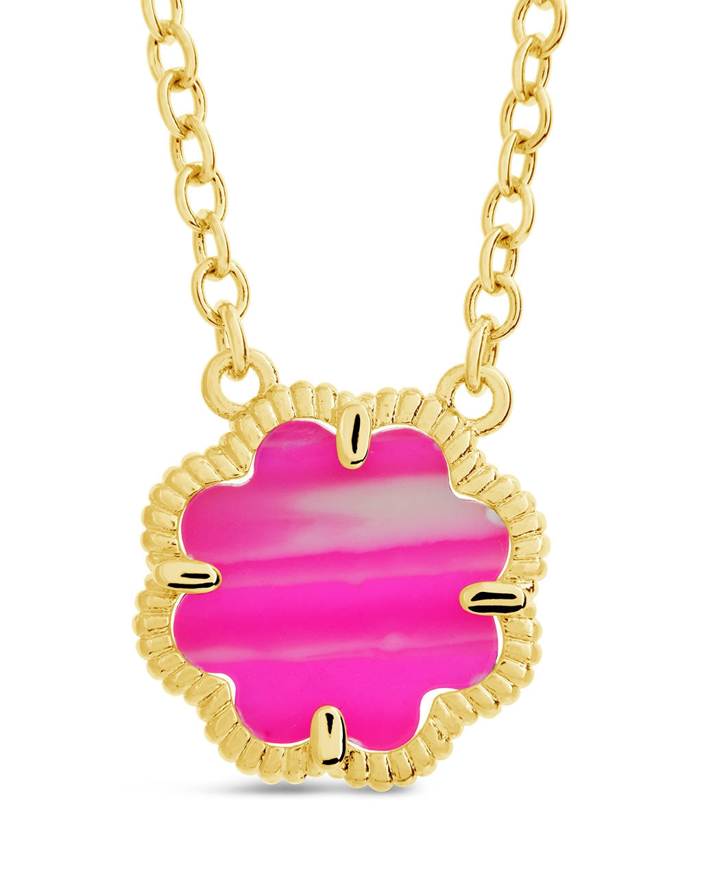 Rose Petal Pendant Gold Necklace