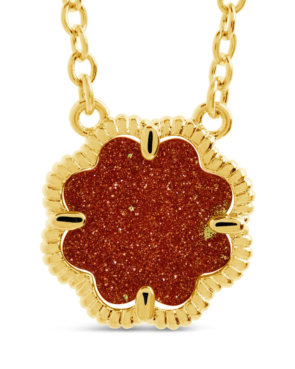Rose Petal Pendant Gold Necklace