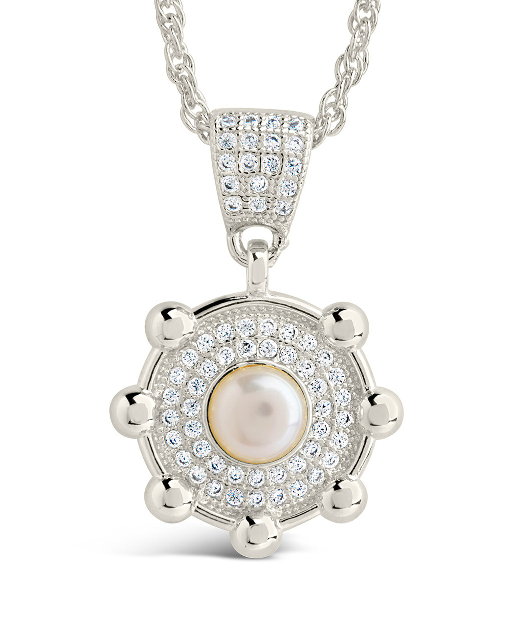 Etta CZ & Pearl Pendant Gold Necklace