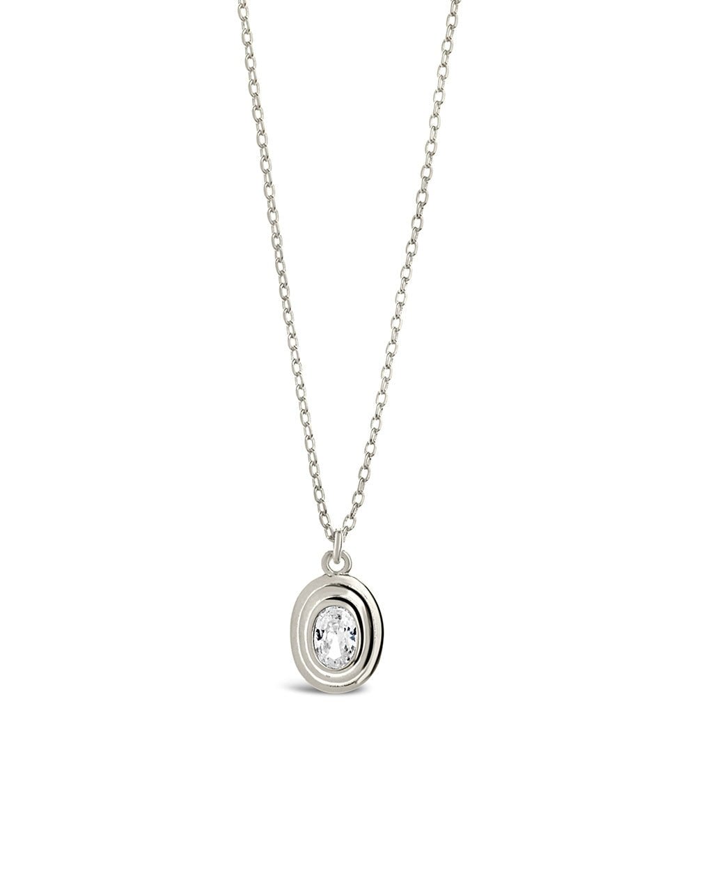 Betsy Oval CZ Pendant Gold Necklace