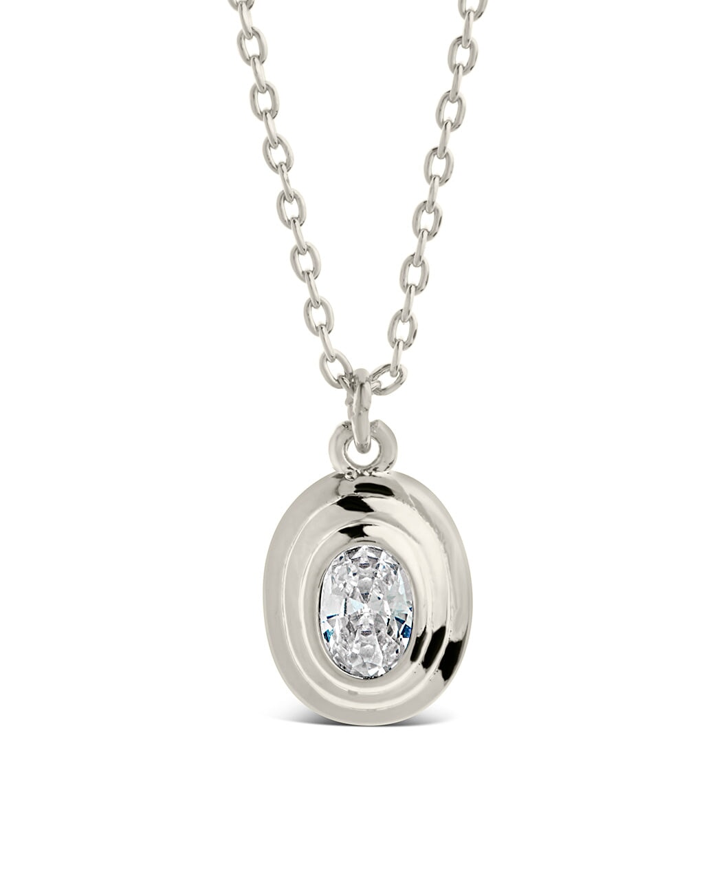 Betsy Oval CZ Pendant Gold Necklace