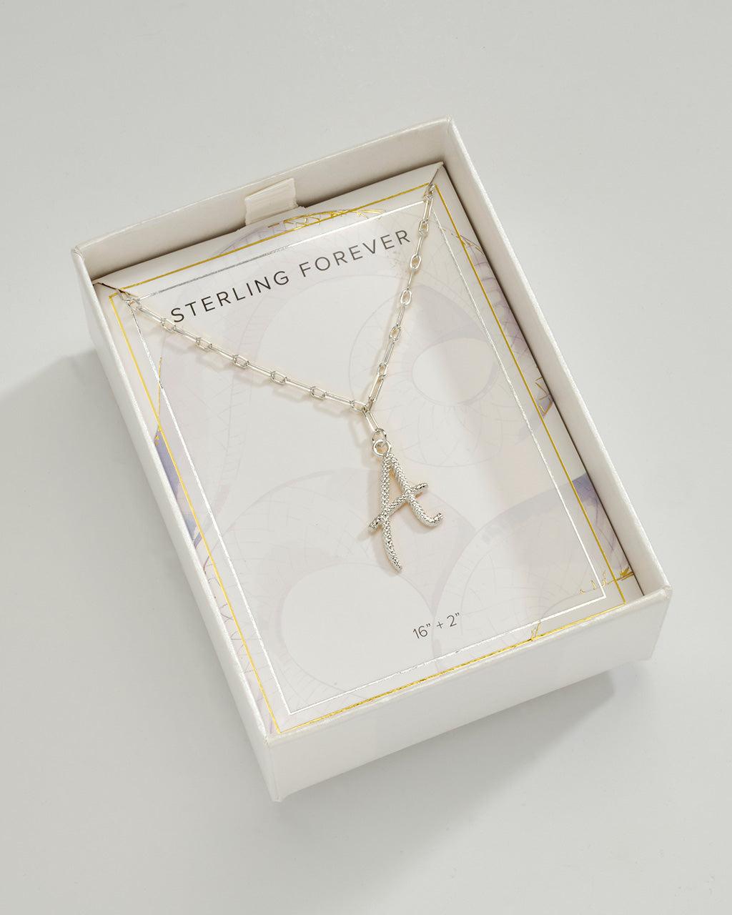 Textured Initial Charm Pendant Gold Necklace