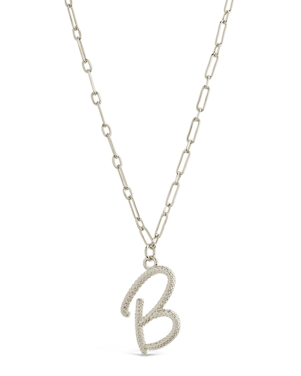 Textured Initial Charm Pendant Gold Necklace