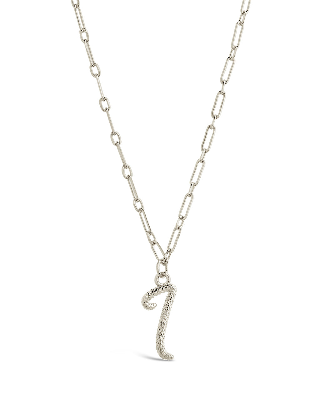 Textured Initial Charm Pendant Gold Necklace