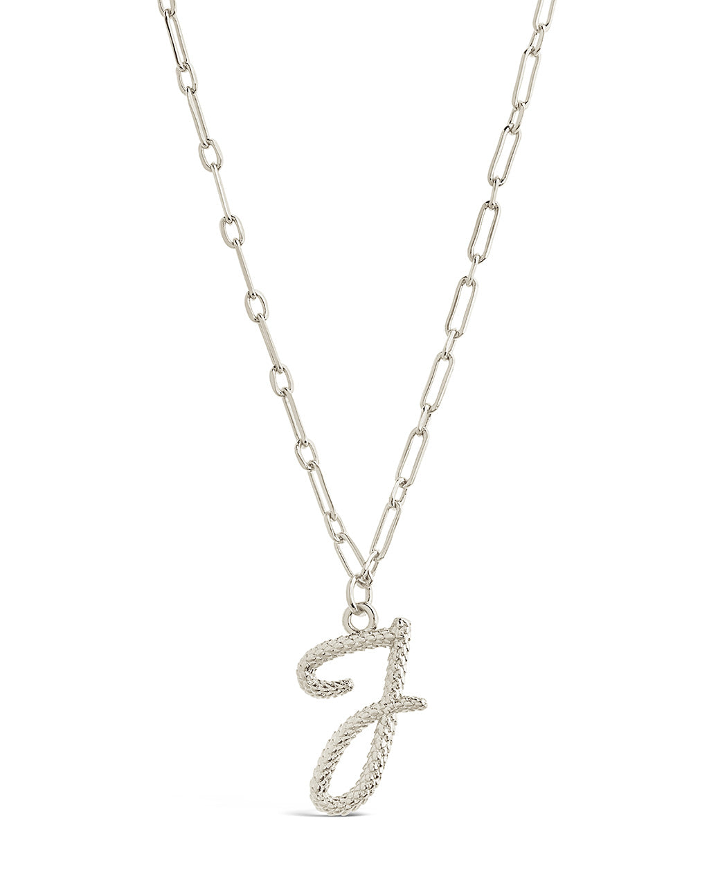 Textured Initial Charm Pendant Gold Necklace
