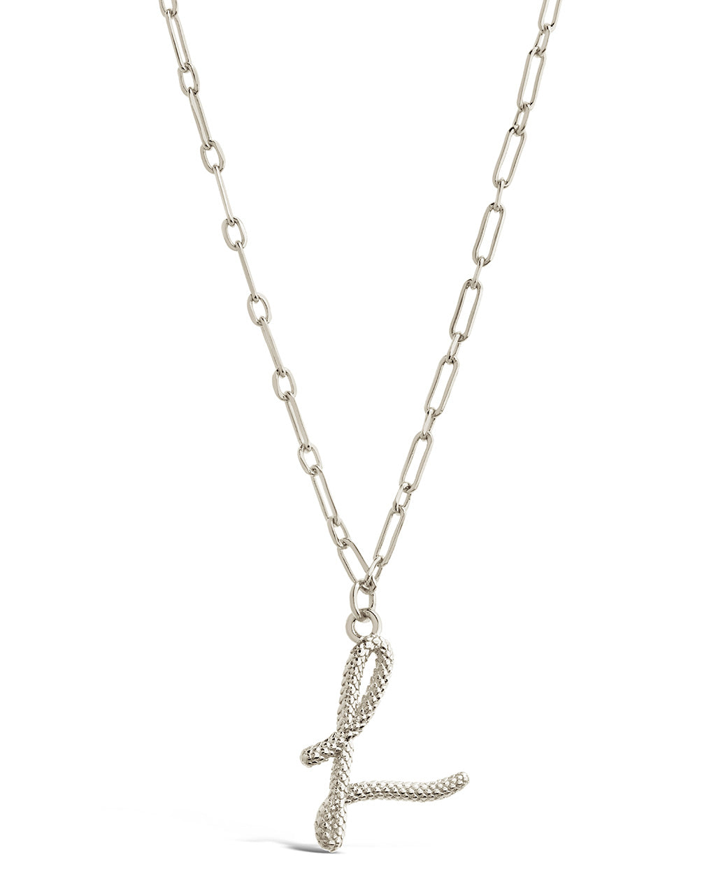 Textured Initial Charm Pendant Gold Necklace