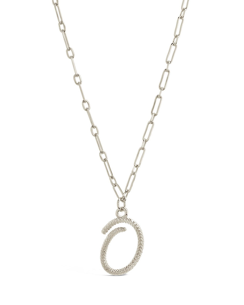 Textured Initial Charm Pendant Gold Necklace