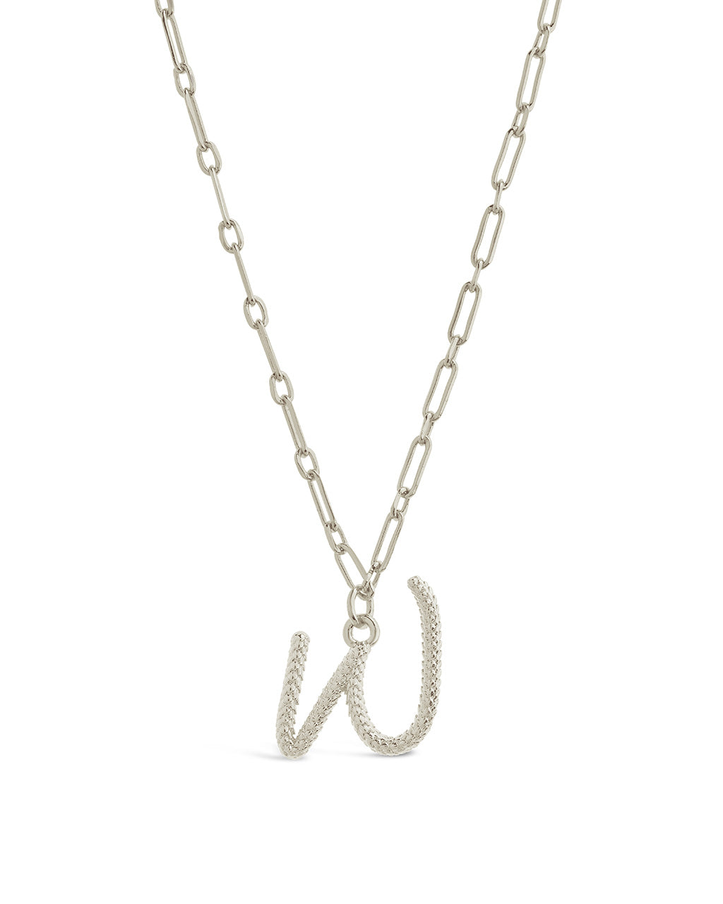 Textured Initial Charm Pendant Gold Necklace