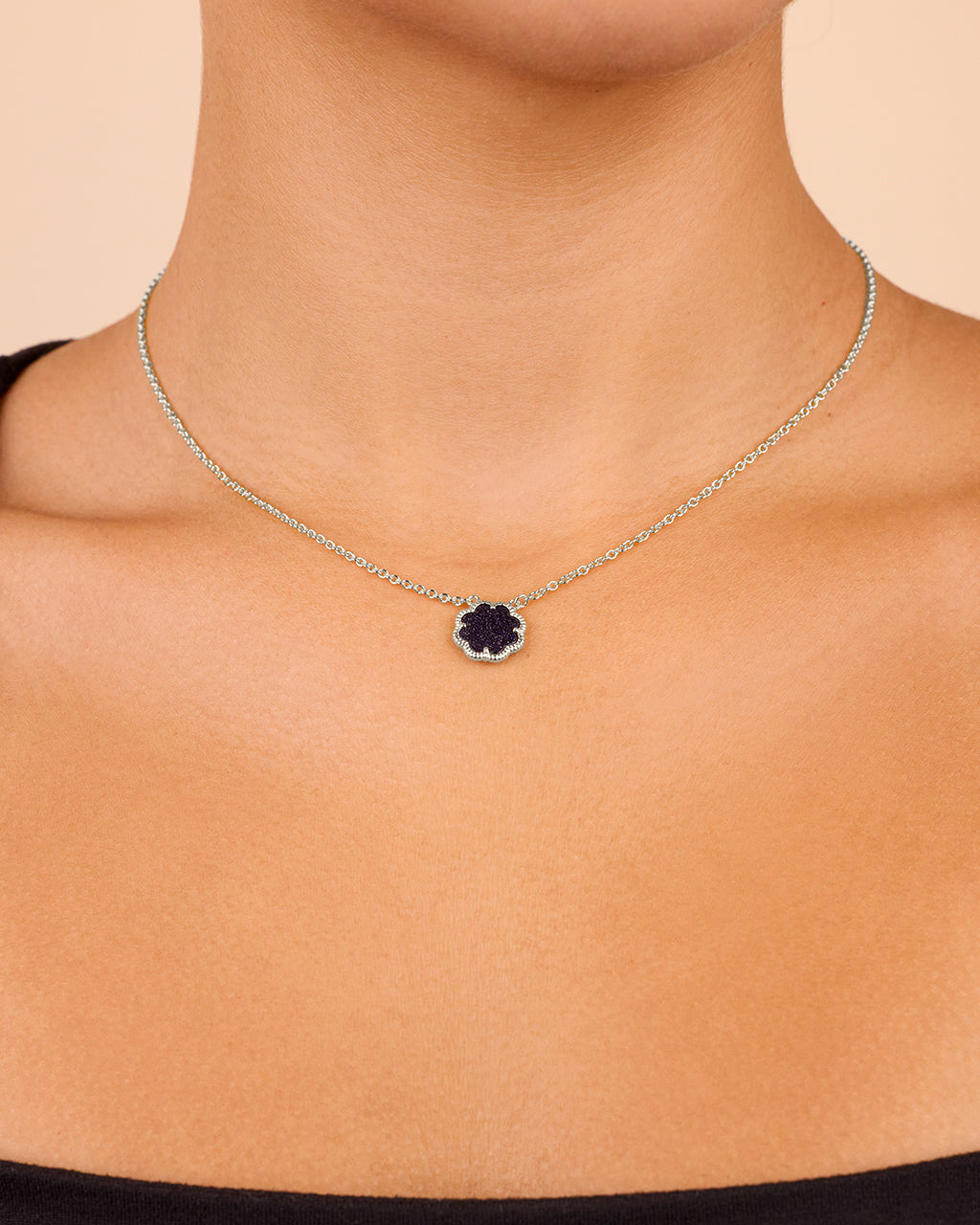 Rose Petal Pendant Gold Necklace